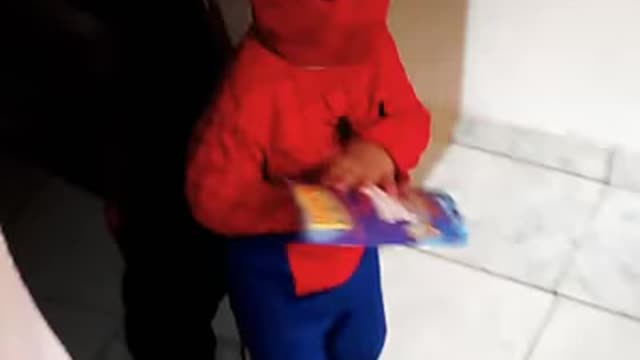 Little spiderman releasing web