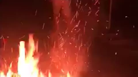 Man tries to jump over bonfire and doesnt make it