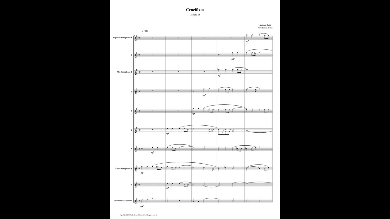 Antonio Lotti – Crucifixus a 10 (Saxophone Choir)