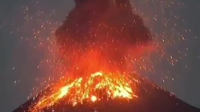 Force of an erupting volcano