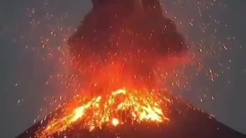 Force of an erupting volcano