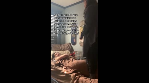 Mother Jumps On Son's Bed To Try And Force Him To Register To Vote