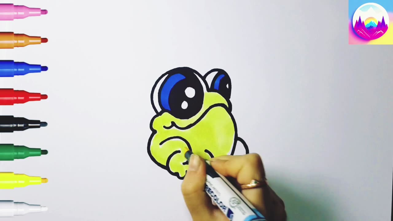 Hop into Fun: How to Draw and Color a Friendly Frog 🐸 | Kids' Drawing Guide 🎨✏️