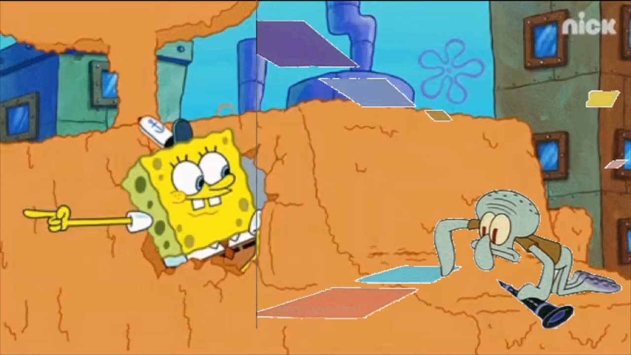 Squidward Is Playing With Tiles While Squidward Cleans The Windshield 🧼