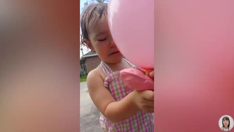 Funny Baby Playing with Balloons Make Everyone Laugh - Funny Baby Videos