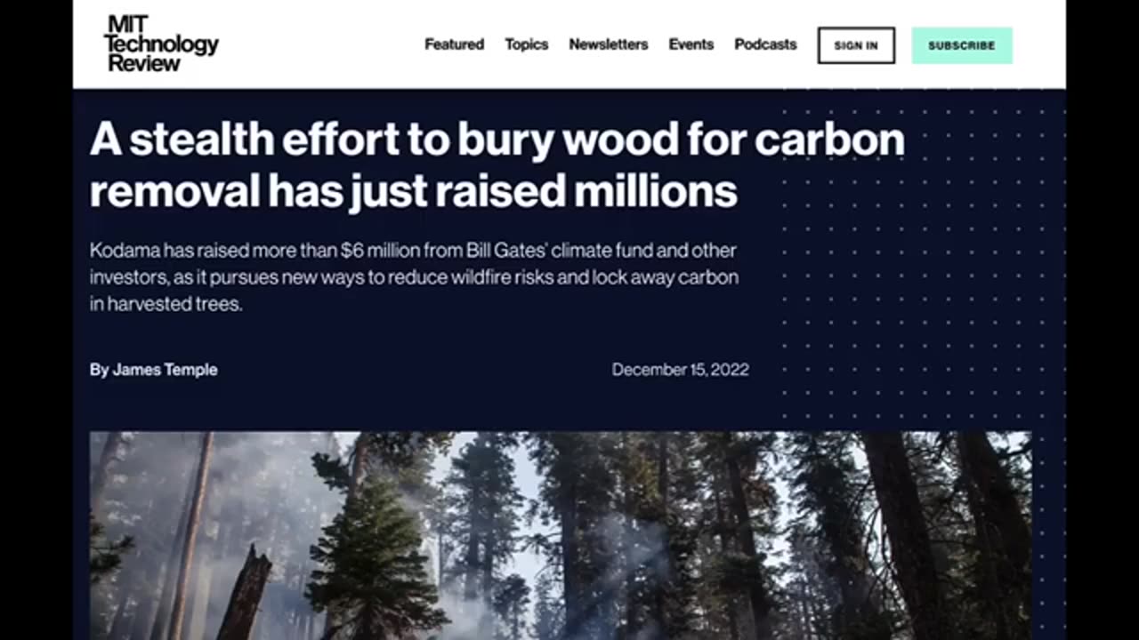 THIS IS HOW BAD THEY WANT US DEAD- THEIR NEWEST IDEA IS TO BURN - BURY TREES TO SUFF0CATE US-