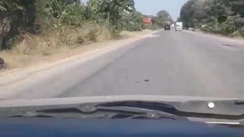 Instant Road Block as Load Falls From Truck