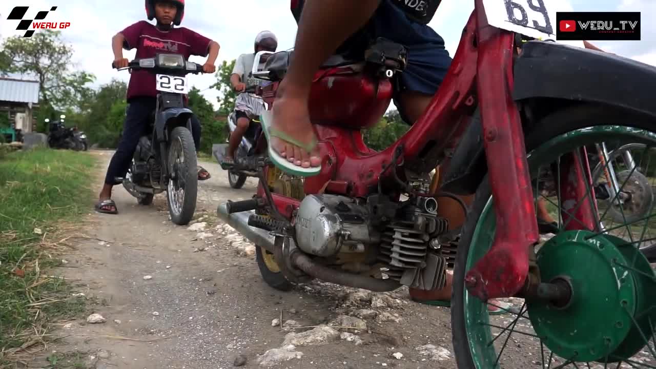 village-style MOTO GP racing funny video