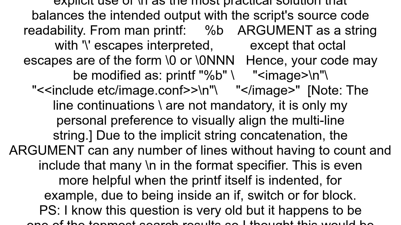 Indenting in a Bash script printf command without the indent coming out in the output