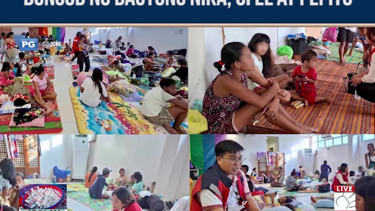 Higit 115K pamilya, nasa evacuation centers pa rin bunsod ng Bagyong Nika, Ofel at Pepito