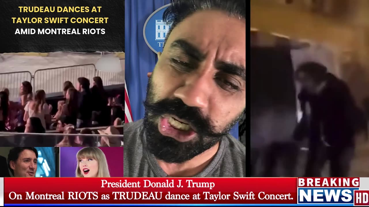 PM Partying at Taylor Swift concert while Montreal is burning?