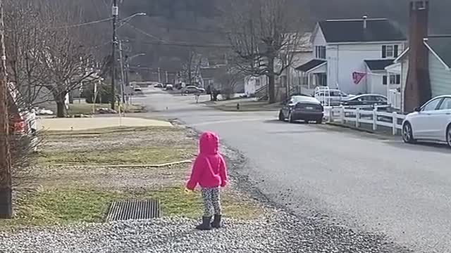 Cotton-padded jacket can't wait to see dad.