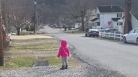 Cotton-padded jacket can't wait to see dad.