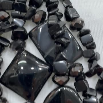 Handmade Unique 4.5” Clip On Earrings with Onyx, and Faceted Crystals. Gift