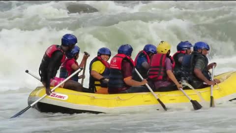 Rafting in river