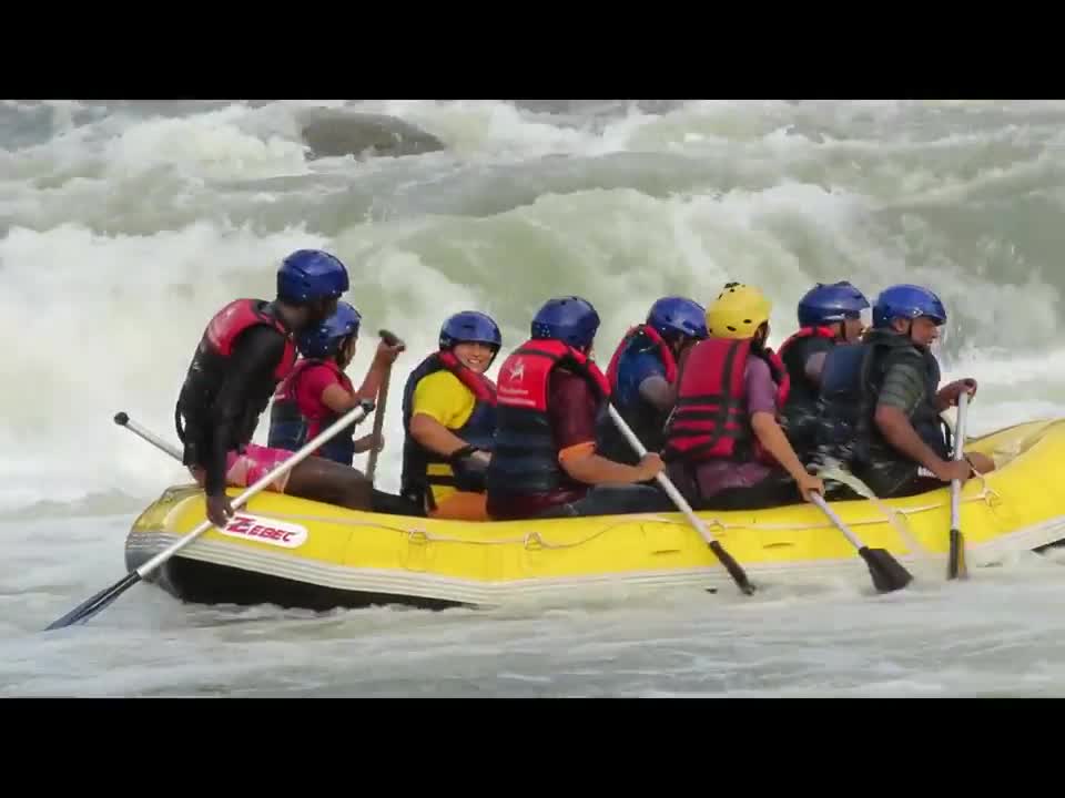 Rafting in river