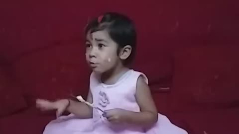 Little girl enjoying birthday party with cake 🍰🍰