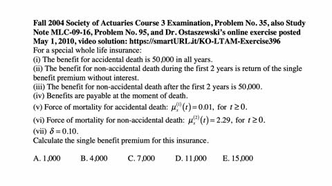 Exam LTAM exercise for August 31, 2021