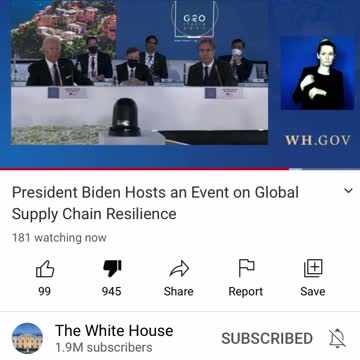 Wow! Joe Biden Holds Special Event at G20 on Supply Chain Resilience -- Only 181 Tune in to Watch it