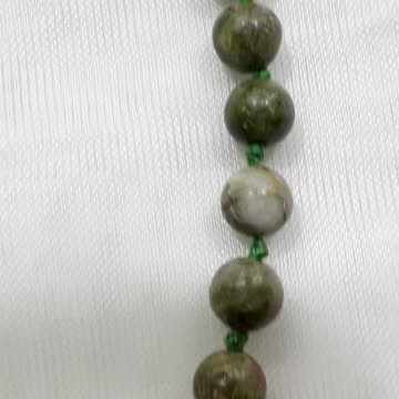 Handmade + Knotting Unique 19” Necklace with Cubic Zirconia, Jasper, Aventurine
