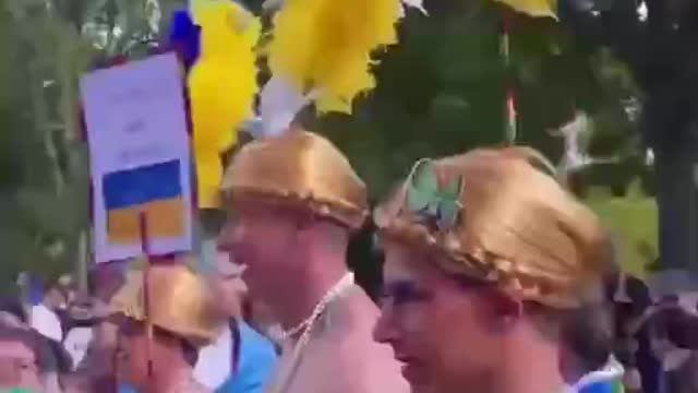 Gay parade in Berlin in support of Ukraine.