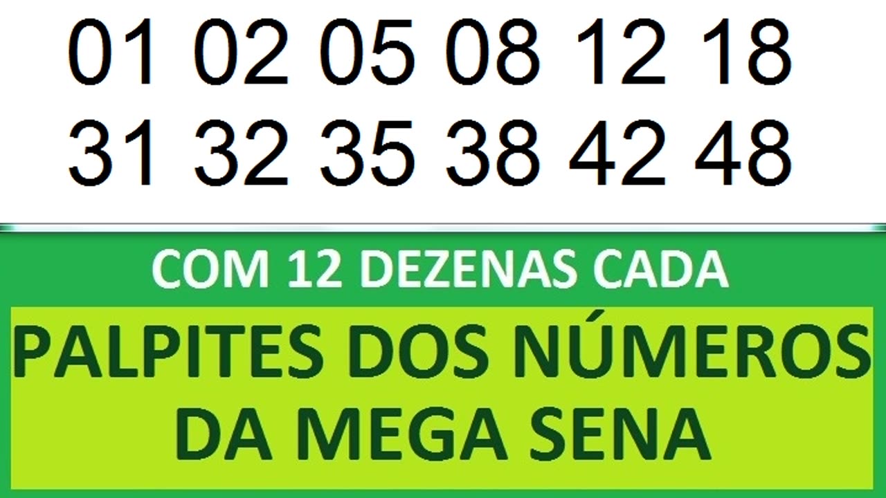 PALPITES DOS NÚMEROS DA MEGA SENA COM 12 DEZENAS na nb nc nd ne nf ng nh ni nj nk nl