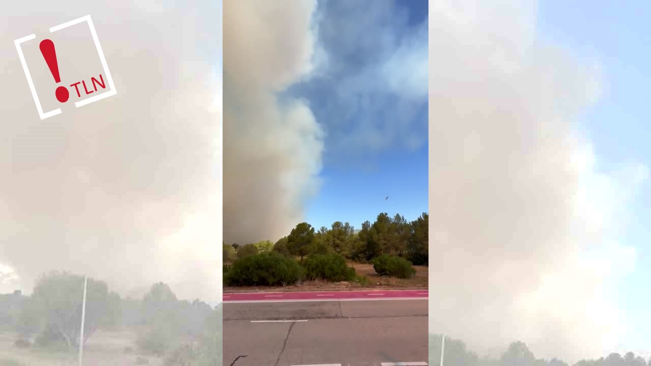 Cortada la A7 por un incendio en Miami Playa, Tarragona