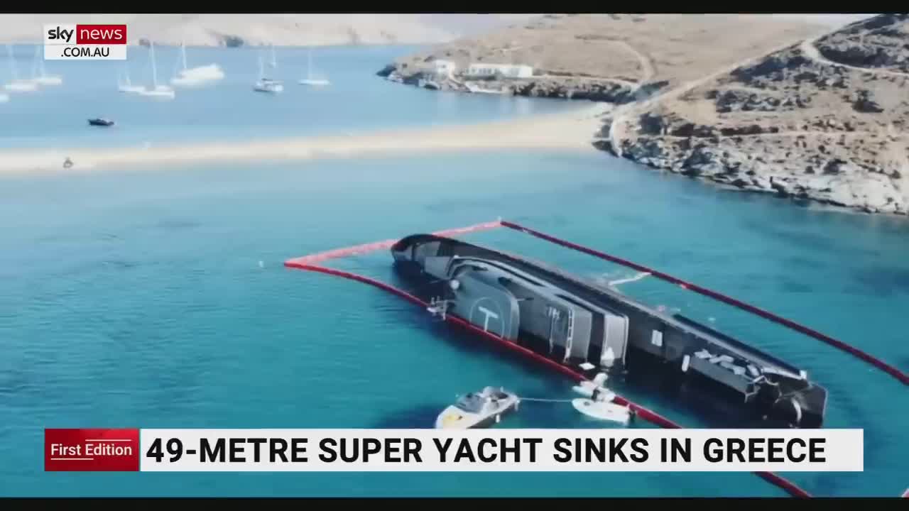 Luxury superyacht sinks in Greece