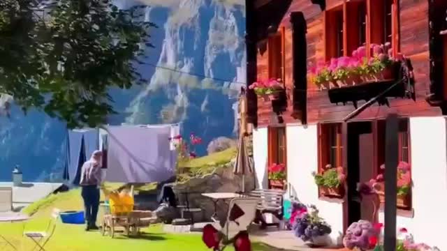 Small village and beautiful scenery