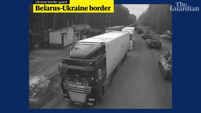 CCTV shows Russian tanks entering GUkraine from Belarus and Crimea