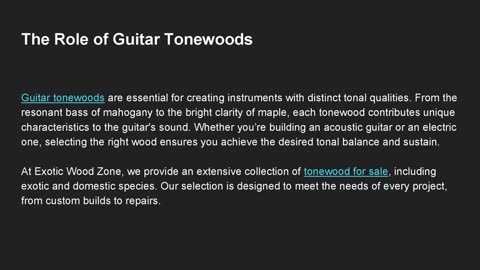 Exploring the World of Guitar Woods: Crafting Musical Masterpieces