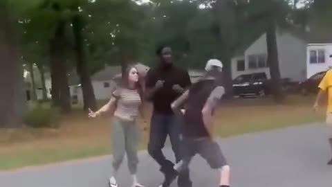 Fighting on behalf of his girl and got floored. Damn!!