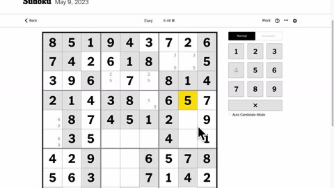 Sudoku 2023-05-09 easy