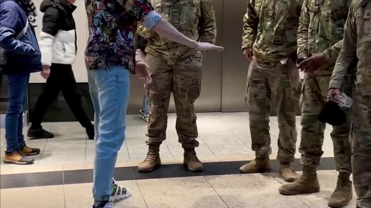 Freestajlo in front of the American soldiers