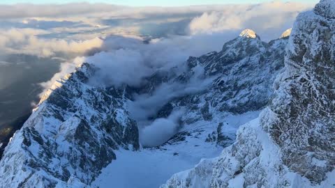 Aussicht von der Zugspitze Ende November 2022