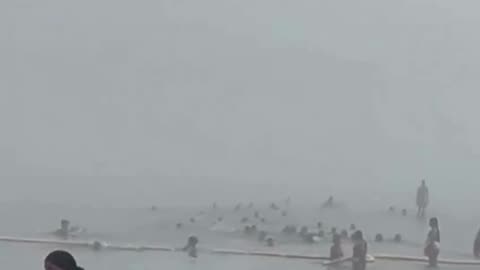 Hundreds of illegal migrants swimming to the Spanish enclave Ceuta from Morocco