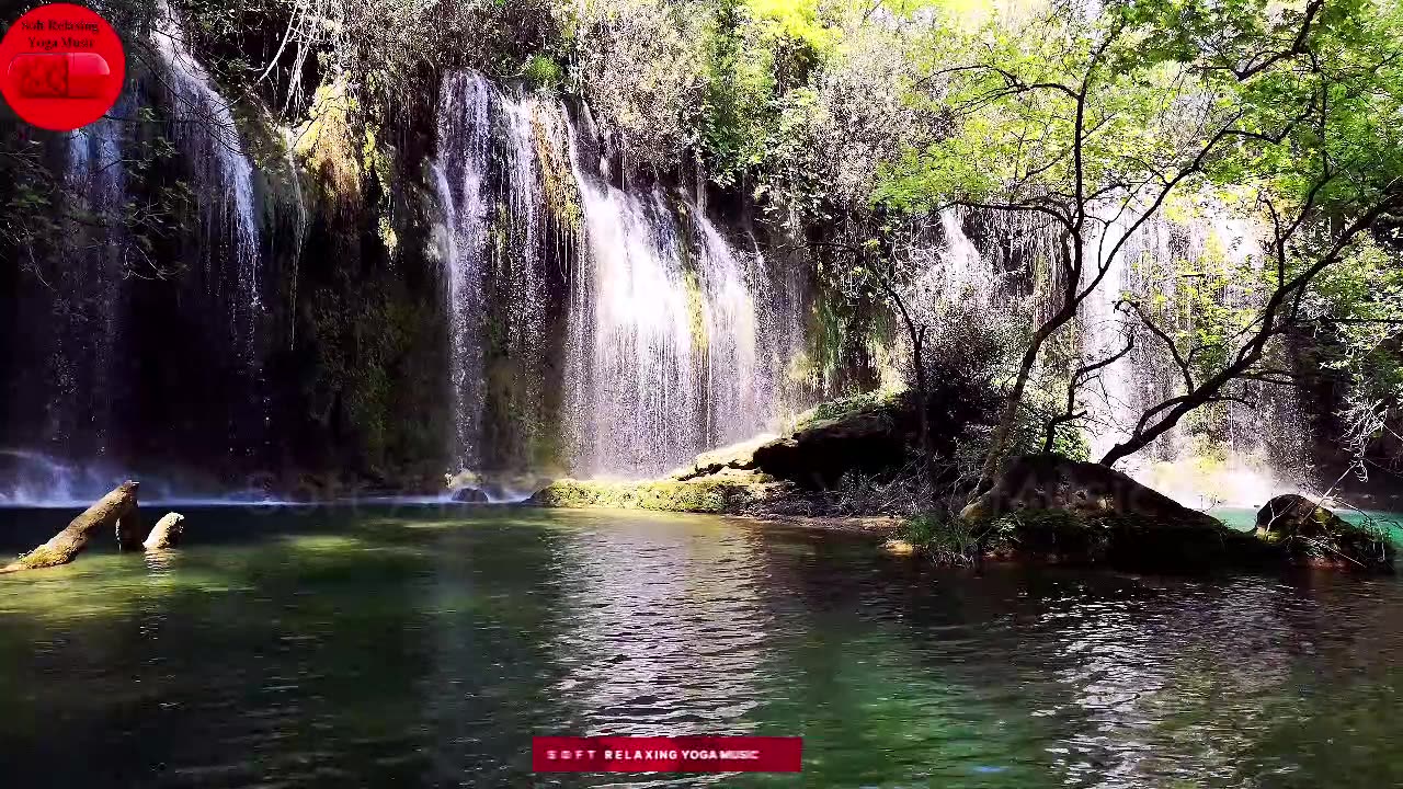 Relaxing yoga water fall Music, Soft water Music, Meditation Calm Music "Drifting Through Dreams"