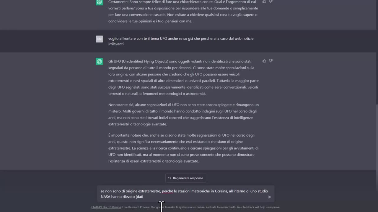 PARLO DI UFO e ALIENI CON L'Intelligenza Artificiale (AI) OpenAI (Chat-GPT rilasciata a dicembre 2022) DOCUMENTARIO certo che bisogna essere degli idioti a fare una roba del genere,non hanno pensato che si possono usare contro di loro per il giudizio