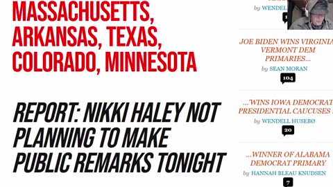 Trump takes Several States - Haley Not Speaking Tonight -3-5-24