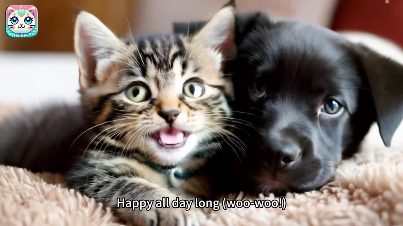 Kitten and Puppy Friends: A Fun Kids' Song! 😽🐶🎶 #KidsMusic #CuteKitten