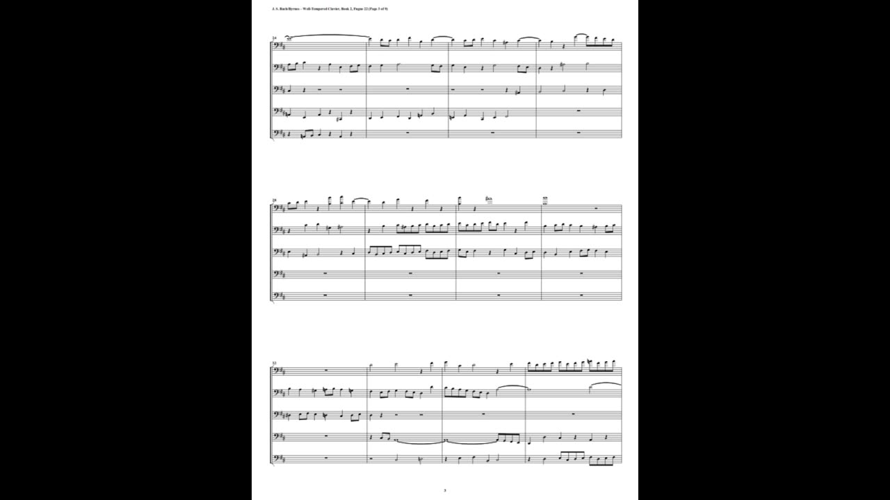 J.S. Bach - Well-Tempered Clavier: Part 2 - Fugue 2 (Bassoon Quintet)