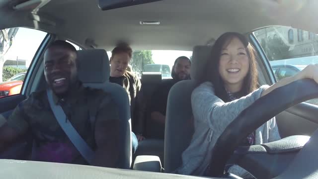 Ice cube, hart and conan teaching a newbie how to drive.