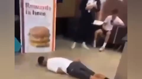 Hangry impatient man in line gets a McKnuckle Sandwich