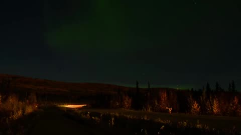 Timelapse of the Aurora Outside My Cabin