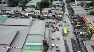 A volcanic eruption covers a Philippine town in ash