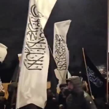 ISIS flags waving in the Copenhagen wind