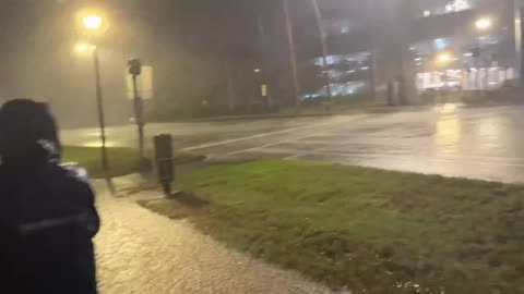 The water has been sucked out of Tampa Bay by Milton. Happened fast.