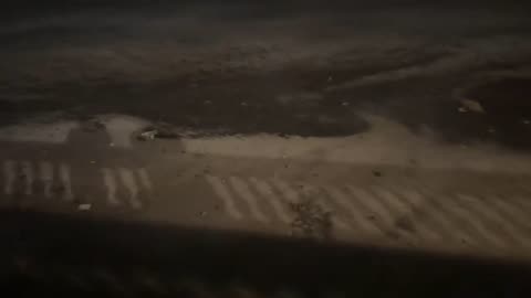 The water has been pushed out of Tampa Bay by Hurricane Milton