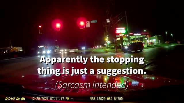 What NOT to do at a Flashing Red Light