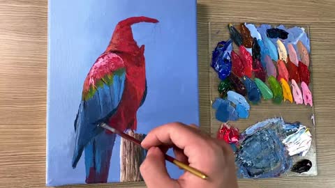 Acrylic Painting Parrot Bird_p24